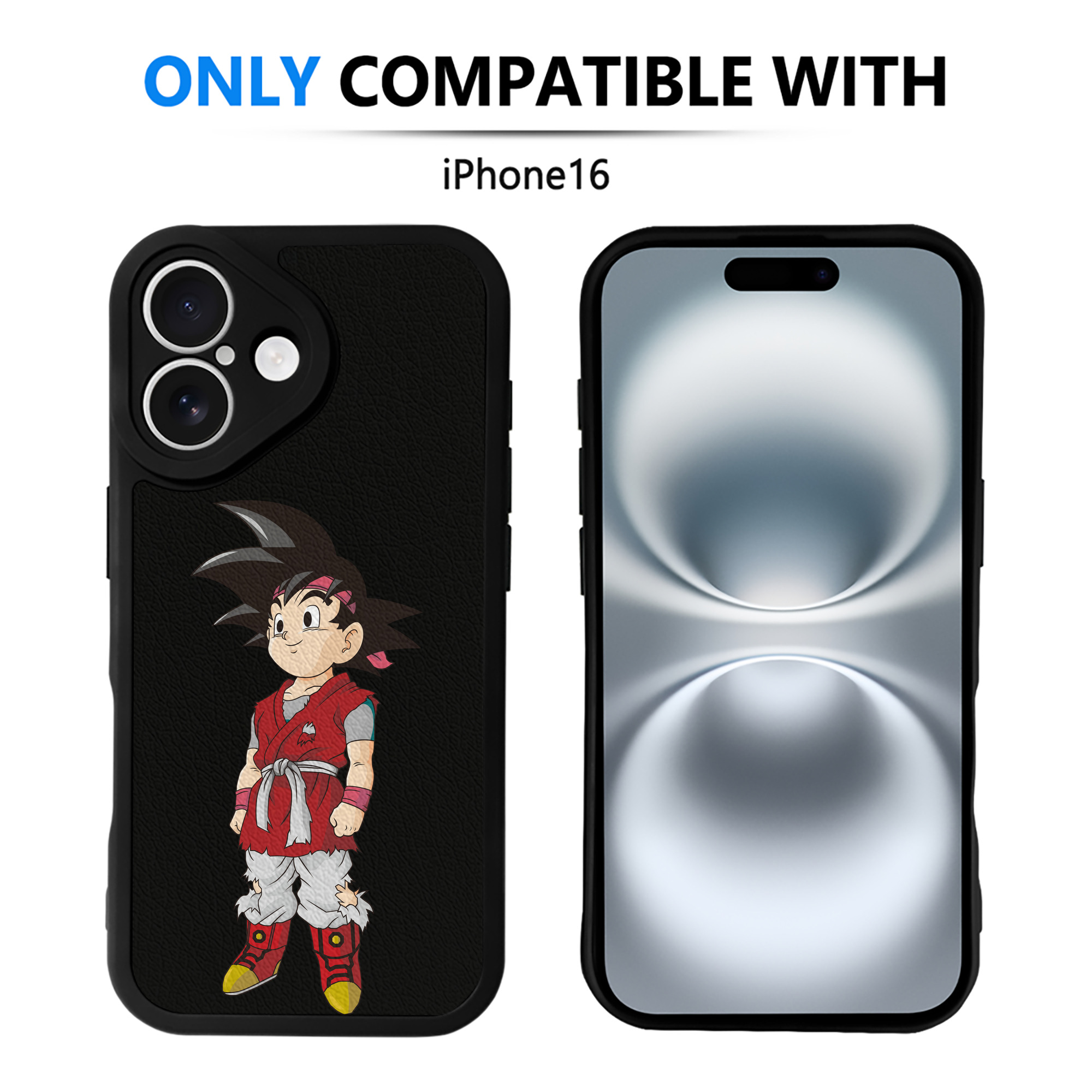 （画像用） ドラゴンボール 孫悟空（そん ごくう）Son Goku カカロット DRAGON BALL Kakarotto 【iPhone 16シリーズ対応】シリコンスマホケース（レザー調） 材質：シリコン